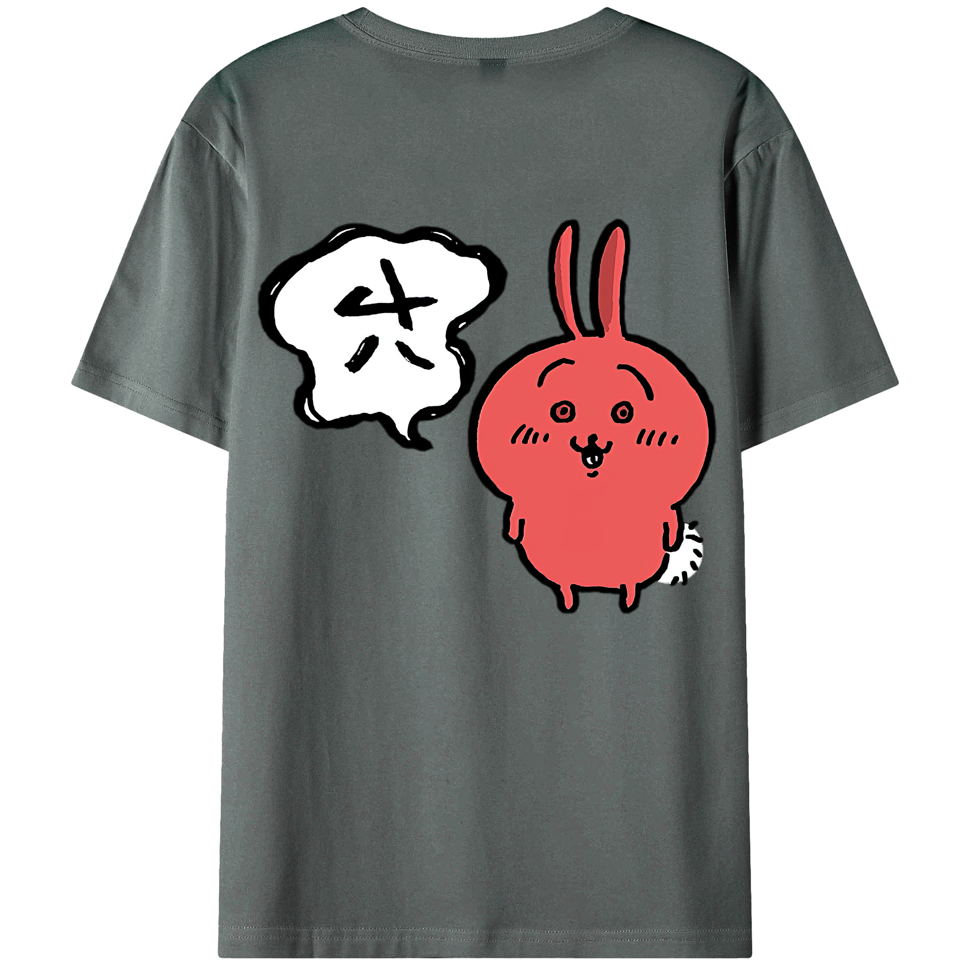 （画像用） ちいかわ ハチワレ Chii-kawa hachiware 綿100％半袖Tシャツ（背面プリント）